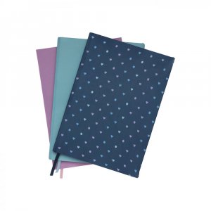 Set 3 elastických textilných obalov na knihy Blue Hearts 2023